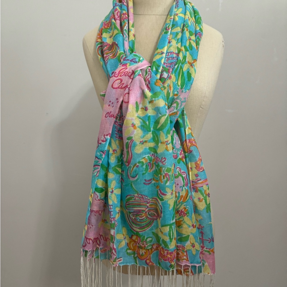 Lilly Pulitzer Floral Print Scarf - Multicolor never used